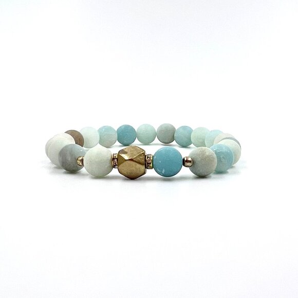 Stacking Amazonite beaded bracelet - Picture 1 of 3